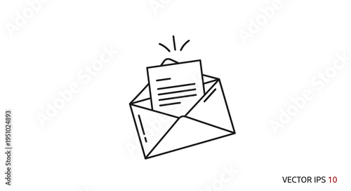 Open Envelope with Shining Letter Icon, Email Notification, Message Delivery, Communication Concept