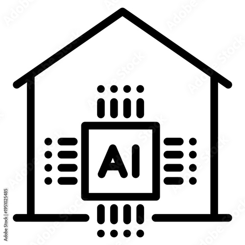 smart home, AI home icon