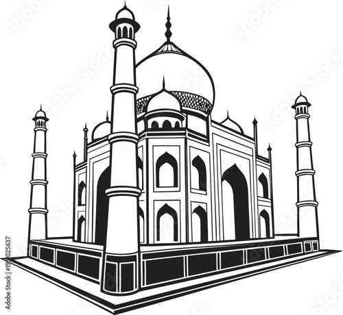 taj mahal vector illustration