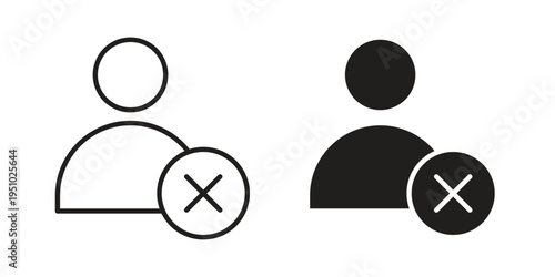 Delete user icon pack flat vector in outline