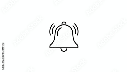 Notification Bell Icon, Alert Symbol, Sound Alert, Ringing Bell, Vector Illustration