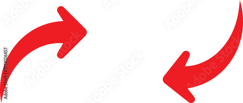 Two red arrows pointing in different directions