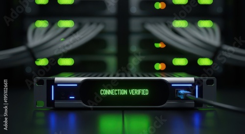 A close-up shot of a server rack with 