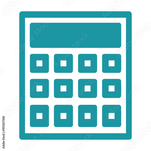 Teal calculator icon for finance and business