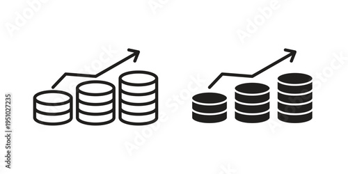 Earning icon pack flat vector in outline