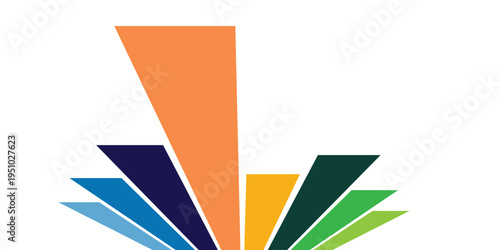 Abstract Colorful Fan Shape Design Element.