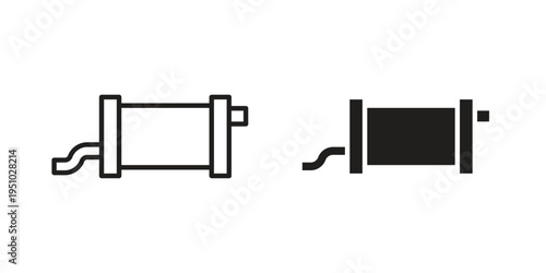 Exhaust pipe icon pack flat vector in outline