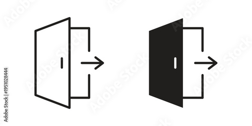 Exit icon pack flat vector in outline