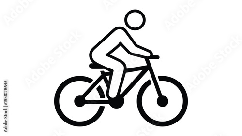 Cyclist Icon – Bicycle Riding Silhouette for Fitness, Sport and Transportation