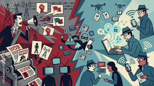 Information warfare and digital espionage in modern society.