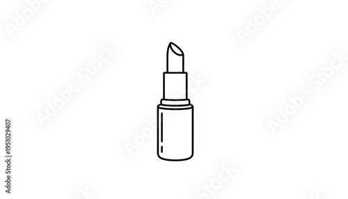 Minimalist Lipstick Icon, Beauty and Makeup Line Art