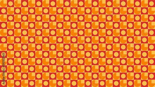 Retro Orange and Red Geometric Pattern vector background