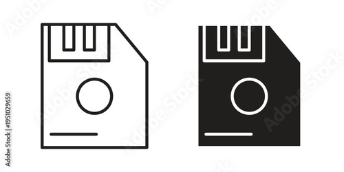 Floppy disk icon pack flat vector in outline