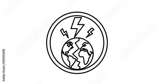 Cracked Earth with Lightning Bolt Symbol.