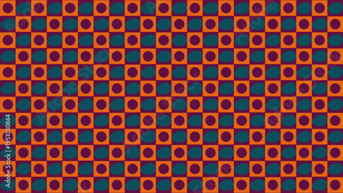 Checkered Pattern with Central Ovals vector background