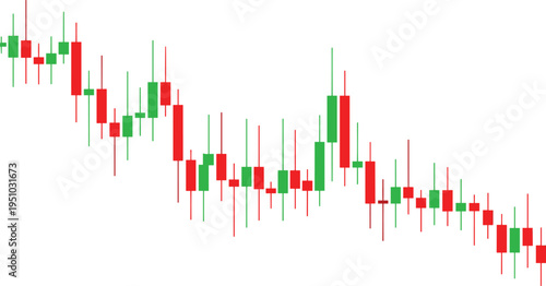 Forex trading candlestick chart, financial market analysis concept, stock market price movement, bearish trend pattern, investment trading data visualization
