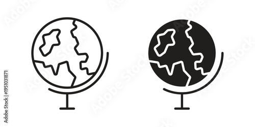 Globe icon pack flat vector in outline