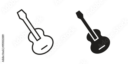 Guitar icon pack flat vector in outline
