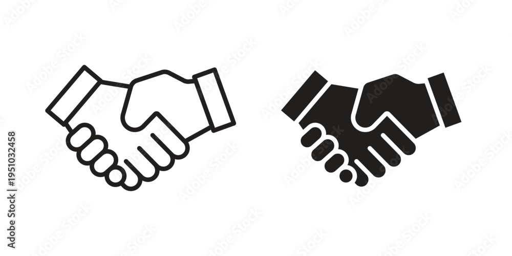 Fototapeta premium Handshake icon pack flat vector in outline