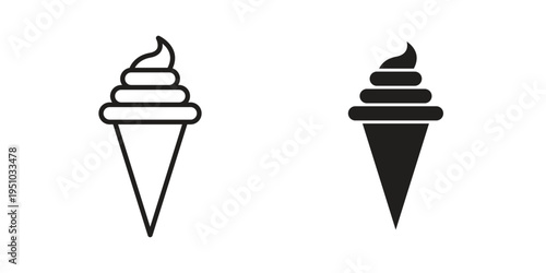Ice cream icon pack flat vector in outline