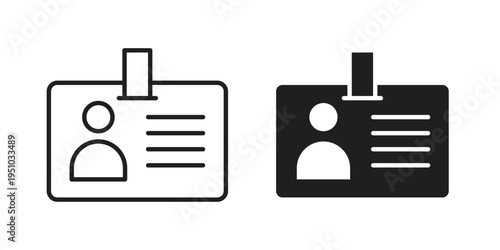 ID badge icon pack flat vector in outline