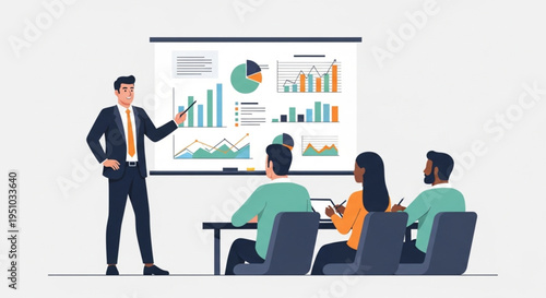 business meeting with graph