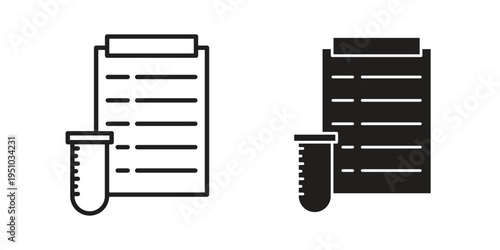 Lab report icon pack flat vector in outline