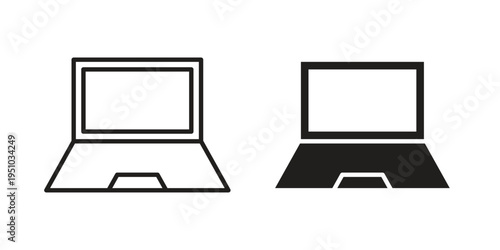 Laptop icon pack flat vector in outline