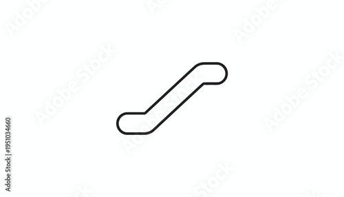 Minimalist Escalator Icon, Simple Line Art, Modern Design, Upward Movement