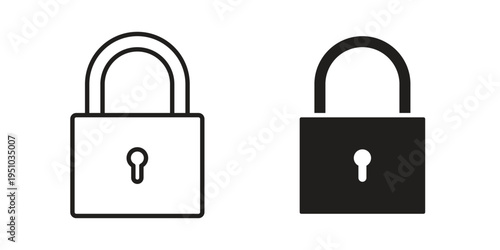 Lock icon pack flat vector in outline