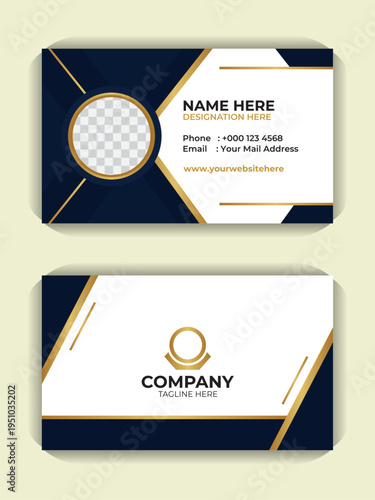 Modern Double Sided Business Card Template with Creative Colorful Background, Professional Corporate Visiting Card Print Ready Design Template
