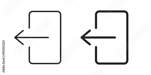 Log out icon pack flat vector in outline