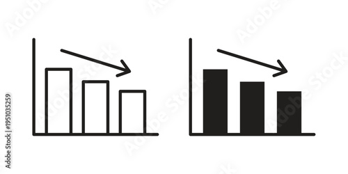 Loss Chart Icon pack flat vector in outline