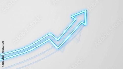A glowing blue arrow indicates upward progress on a clean background