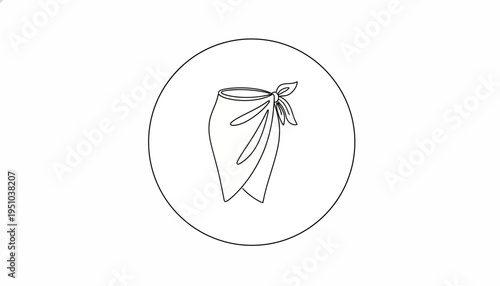 Hand-drawn sketch of a sarong tied at the hip, isolated on white background.