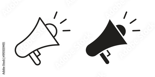 Bild auf Leinwand Megaphone icon pack flat vector in outline