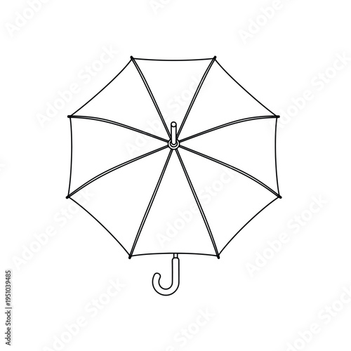 Black and white umbrella vector illustration, flat design