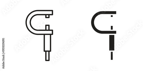 Micrometer icon pack flat vector in outline