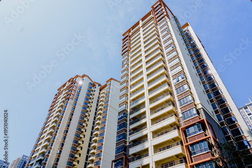 A newly built high-rise residential building in a residential complex in a Chinese city