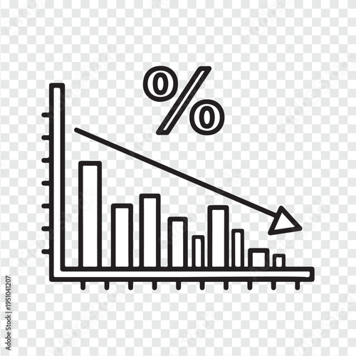 A 3d business finance illustration featuring a conceptual bar chart with a success arrow and a barcode symbol representing technology and internet sales growth