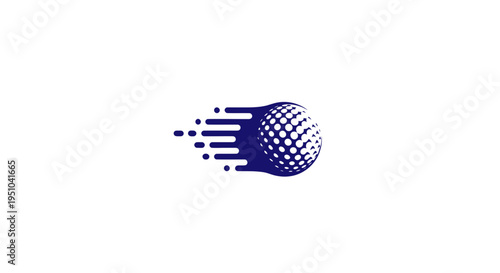 Golf Ball in Motion, Speed Lines, Abstract Sport Graphic