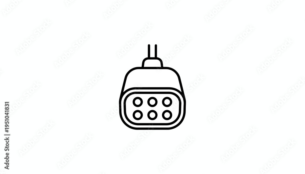 Fototapeta premium Electrical Connector Icon, Plug Socket, Power Cable, Technology Symbol, Vector Illustration