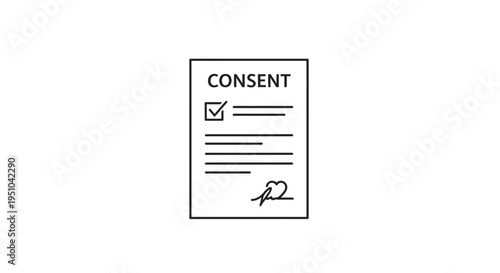 Consent Form Document with Checkmark and Signature