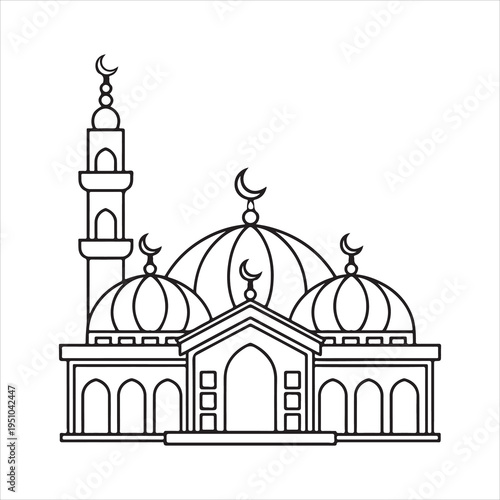A vector illustration of the Taj Mahal and a Russian mosque featuring elegant domes and minarets to showcase iconic religious architecture and travel landmarks against a clear city sky