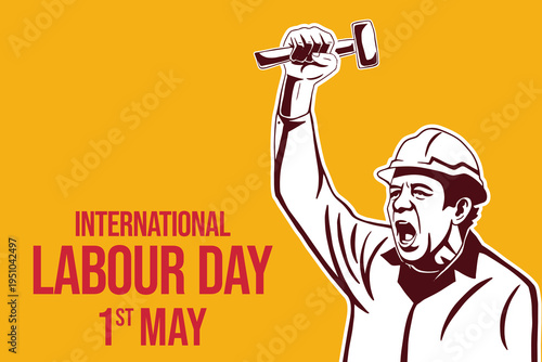 international labour day background illustration in hand drawn style