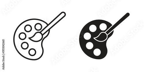 Palette icon pack flat vector in outline