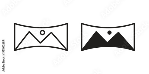 Panoramic icon pack flat vector in outline