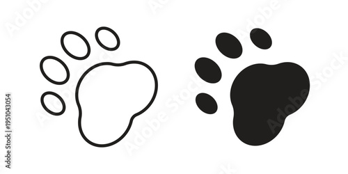 Paw icon pack flat vector in outline