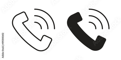 Phone call icon pack flat vector in outline