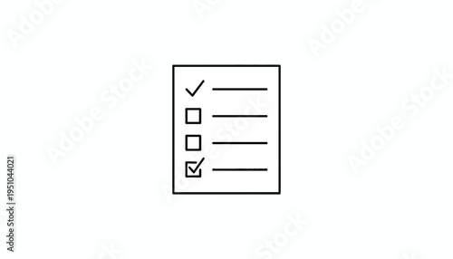 Checklist To-Do List with Checkmarks and Empty Boxes, Task Management Concept